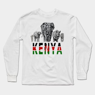 Africa's Big 5 Animals for Kenyans Long Sleeve T-Shirt